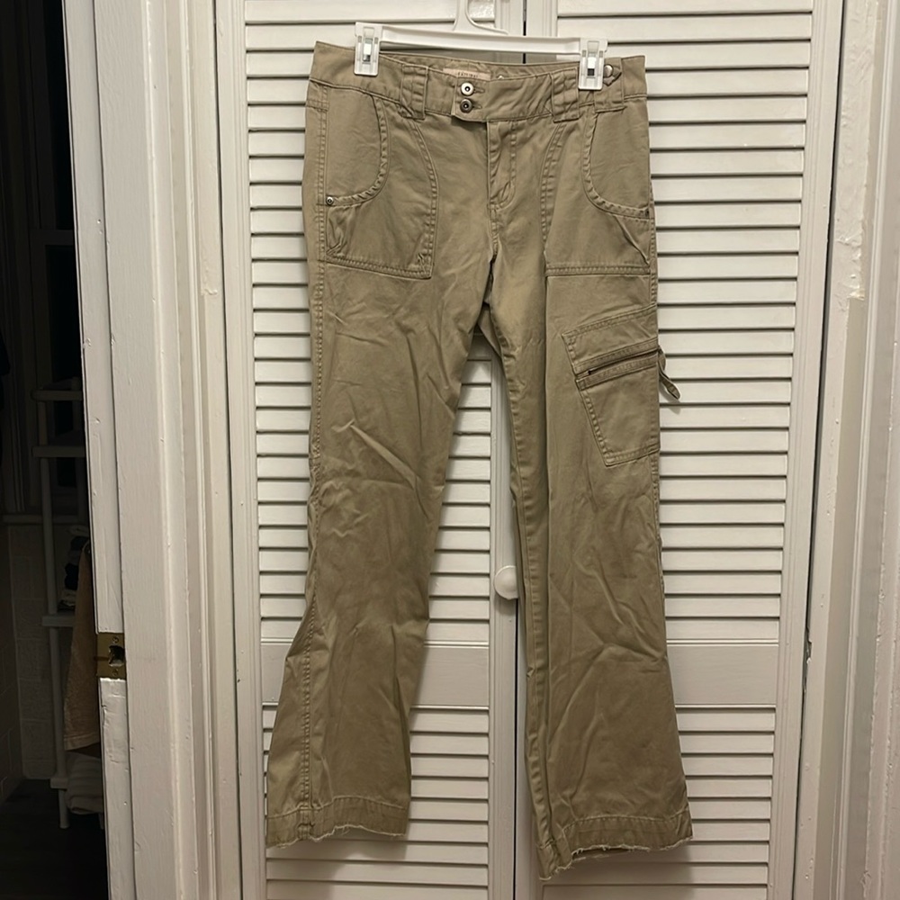 vintage natural reflections khaki cargo pants, low waisted
